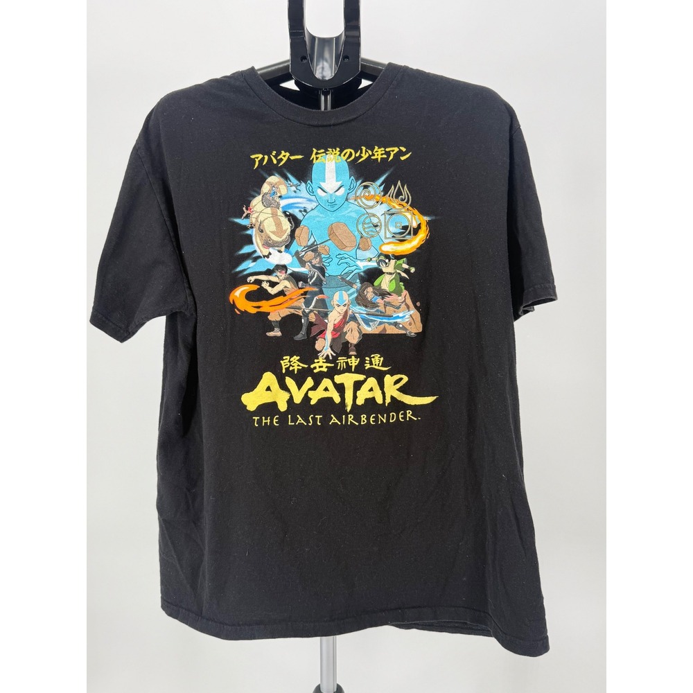 Nickelodeon Avatar The Last Airbender Mens XL Black Graphic T-Shirt Aang Tee